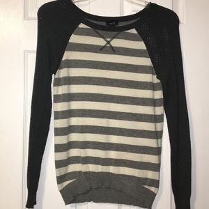 Grey and white sweater